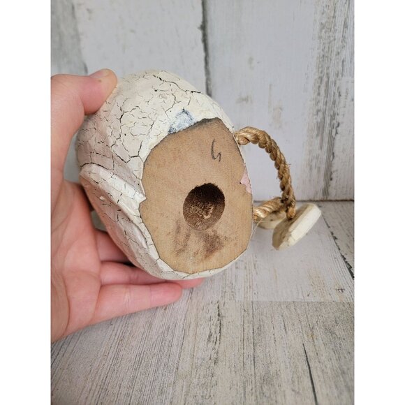 Vintage rustic white cat ball feet dangle unique home decor - Picture 8 of 8